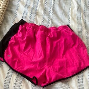 Women's Pink and Black Athletic Shorts